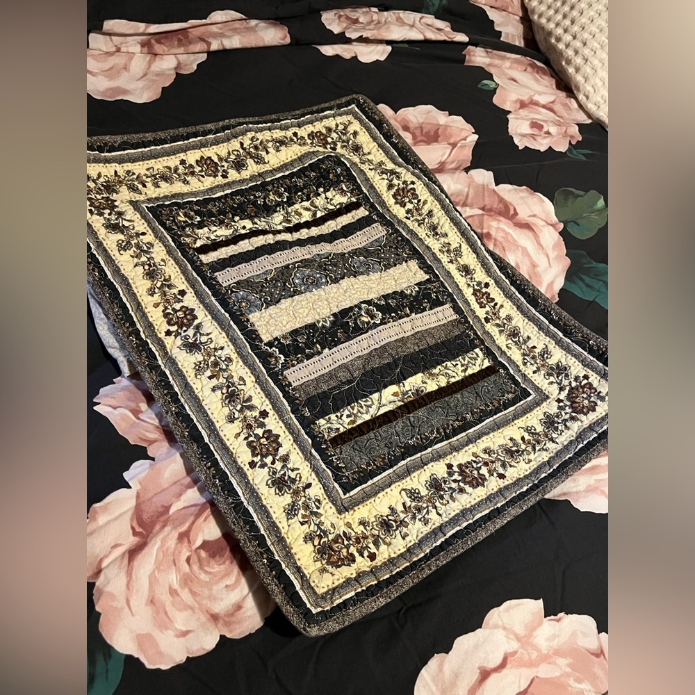 Linden Street~Elegant Patchwork Quilted Sham ~ 100% Cotton & 100% Cotton Batting
